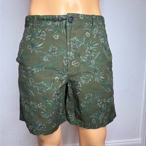 APC Mens Regular Fit Andy 7" Shorts Size Medium Green Floral Print 100% Cotton